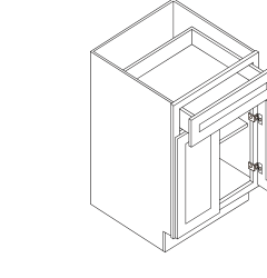 Base cabinet line drawing from the vendor catalog