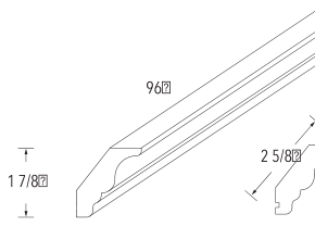 Crown molding profile drawing from the vendor catalog