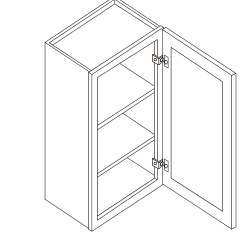 Wall cabinet line drawing from the vendor catalog