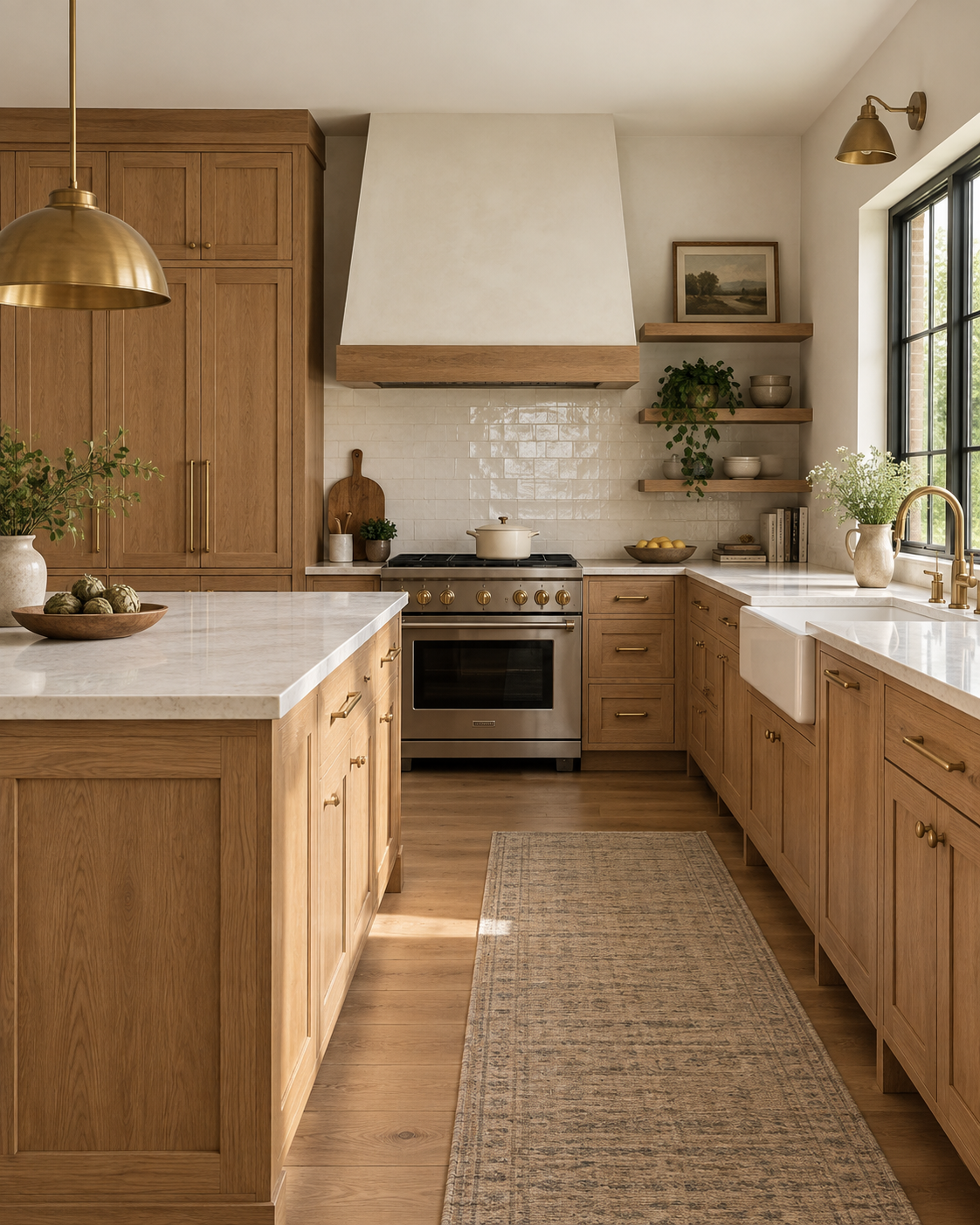 Natural oak Shaker kitchen cabinetry by Grace Home Solutions