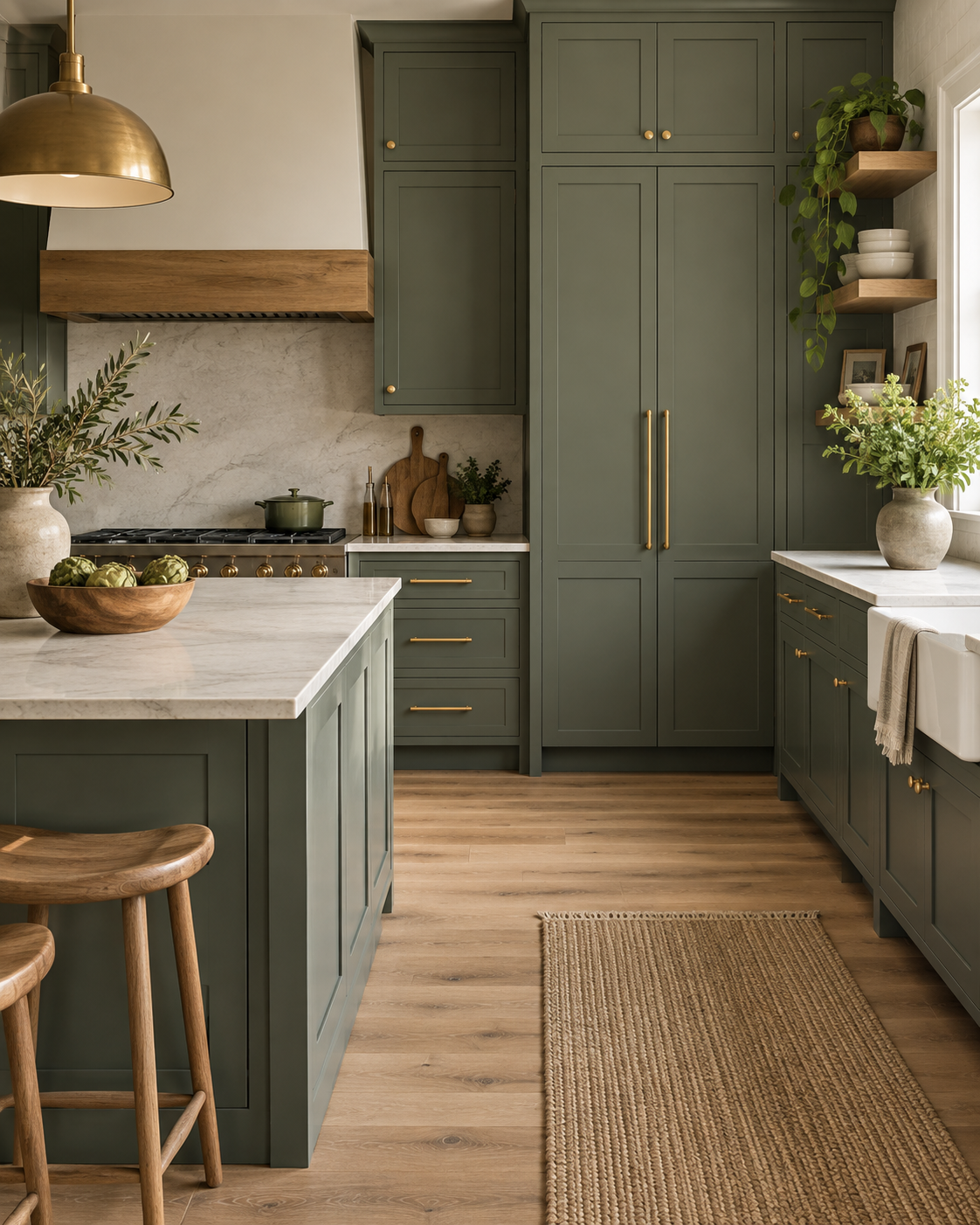 Slim Shaker cabinetry in a bright kitchen